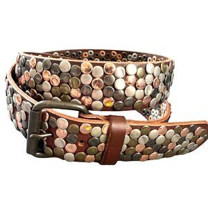 Amsterdam Heritage Rivet Studded Leather Belt 36"